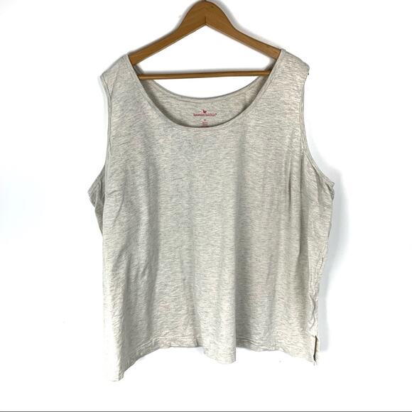 Woman Within Sleeveless Oatmeal Scoop Neck Tank Top Women's Plus Size 3X - Picture 1 of 3